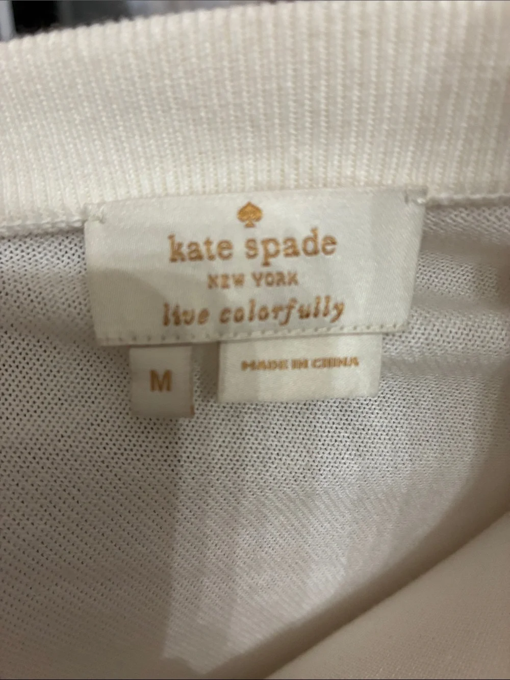 kate spade Cream Floral Knit V-Neck Cardigan with Gold Buttons